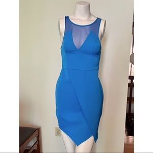 Blue mesh mini dress